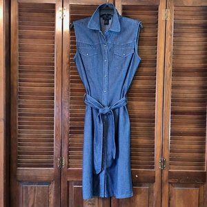 The Limited Blue Denim Button Down Collard Dress